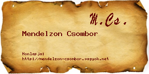 Mendelzon Csombor névjegykártya
